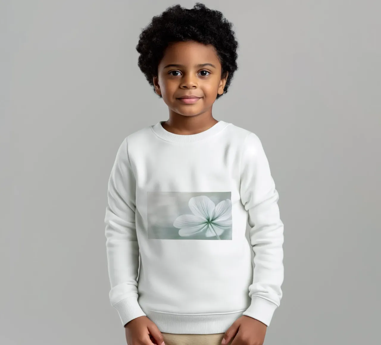 Fiore bianco e verde felpa bambino da Imagine