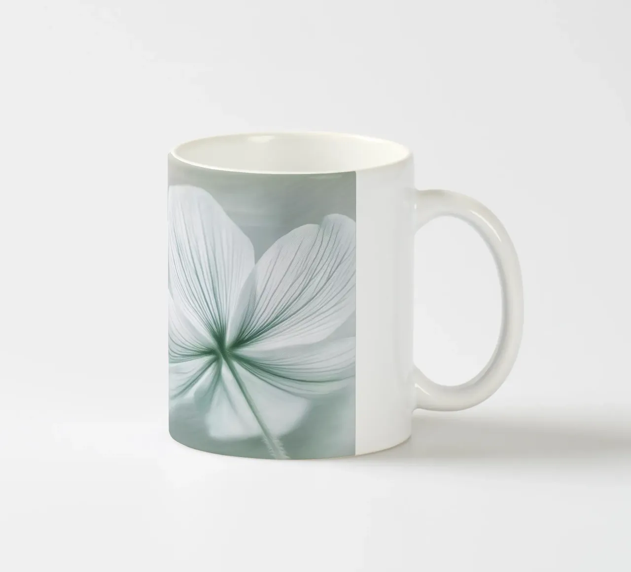 Fiore bianco e verde tazza in ceramica da Imagine
