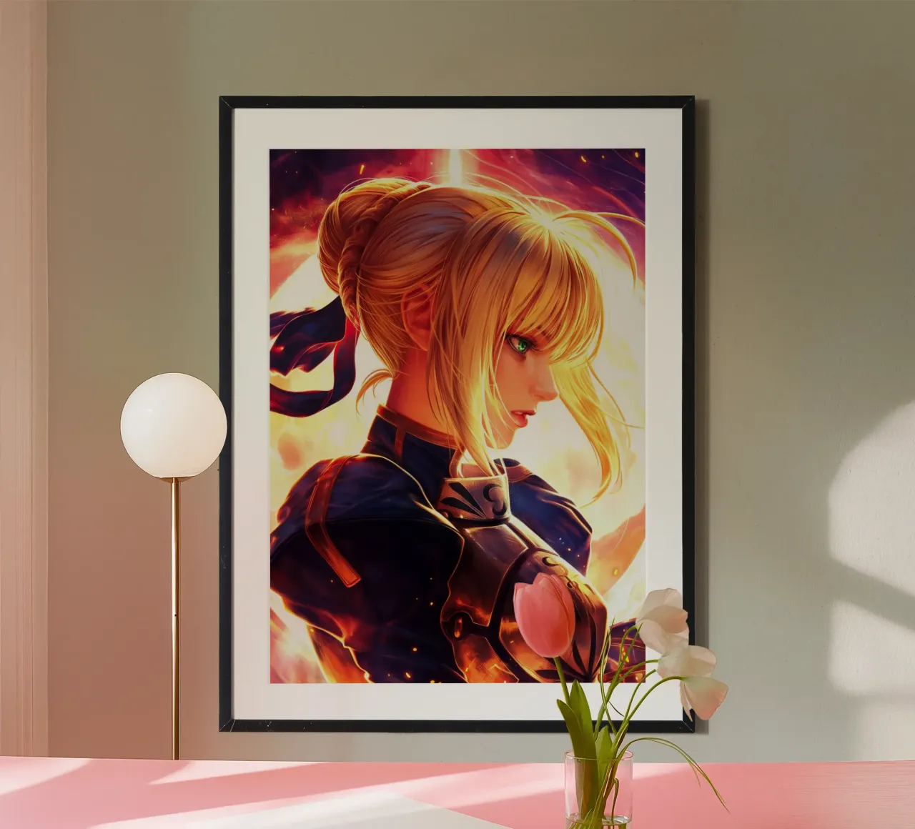 Saber Excalibur Morgan Knight Fate Serie Anime poster da Stellar Creative