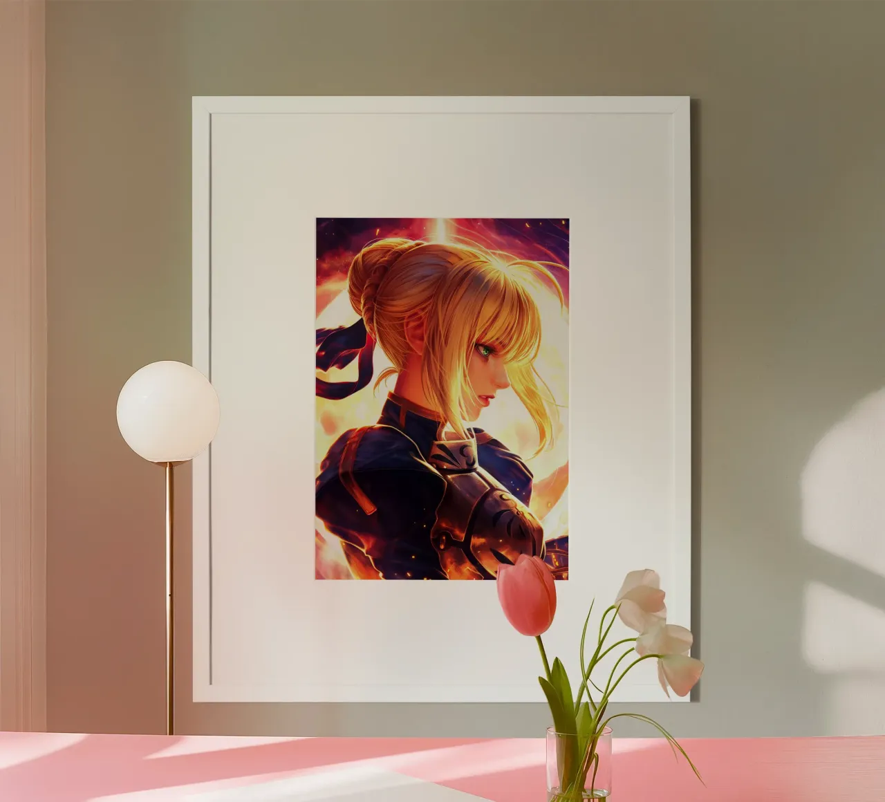 Saber Excalibur Morgan Knight Fate Serie Anime poster da Stellar Creative