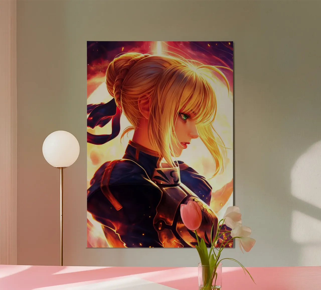Saber Excalibur Morgan Knight Fate Serie Anime poster da Stellar Creative