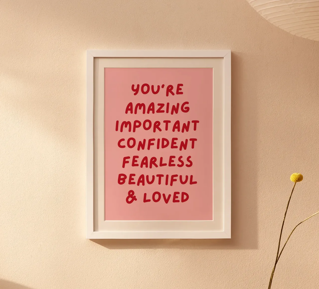 Positive Affirmation Zitat drucken - Motivierende Selbstliebe Poster von The Art Club