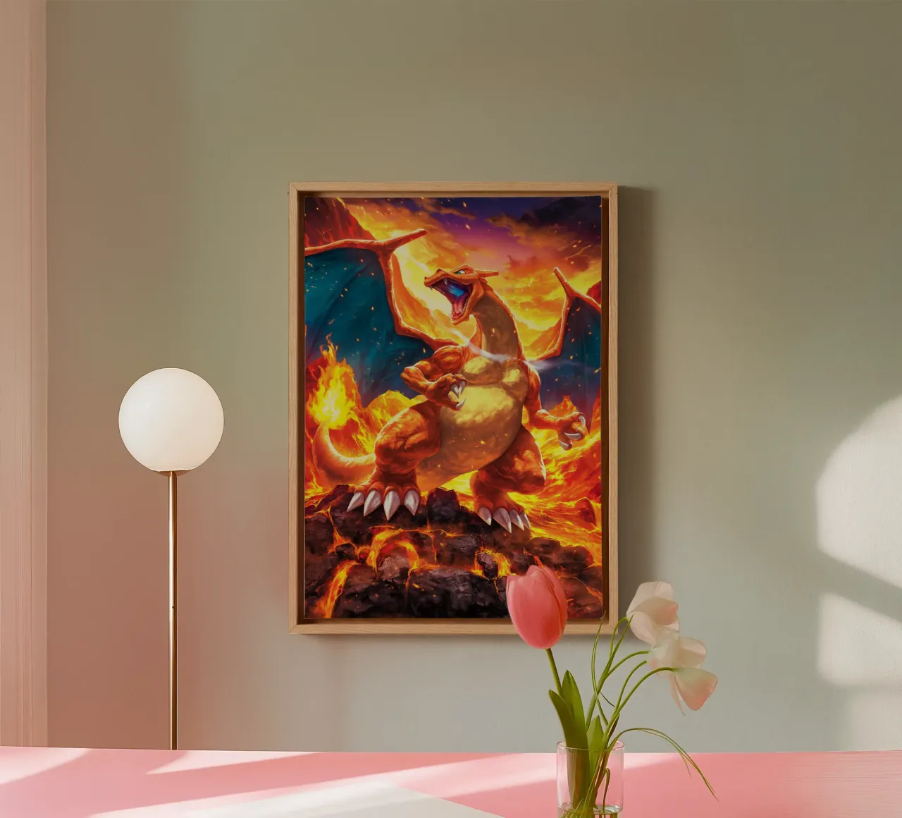 Pokemon Charizard canvas met Baklijst van Stellar Creative