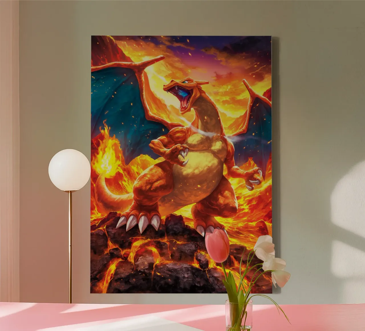 Pokemon Charizard canvas met Baklijst van Stellar Creative