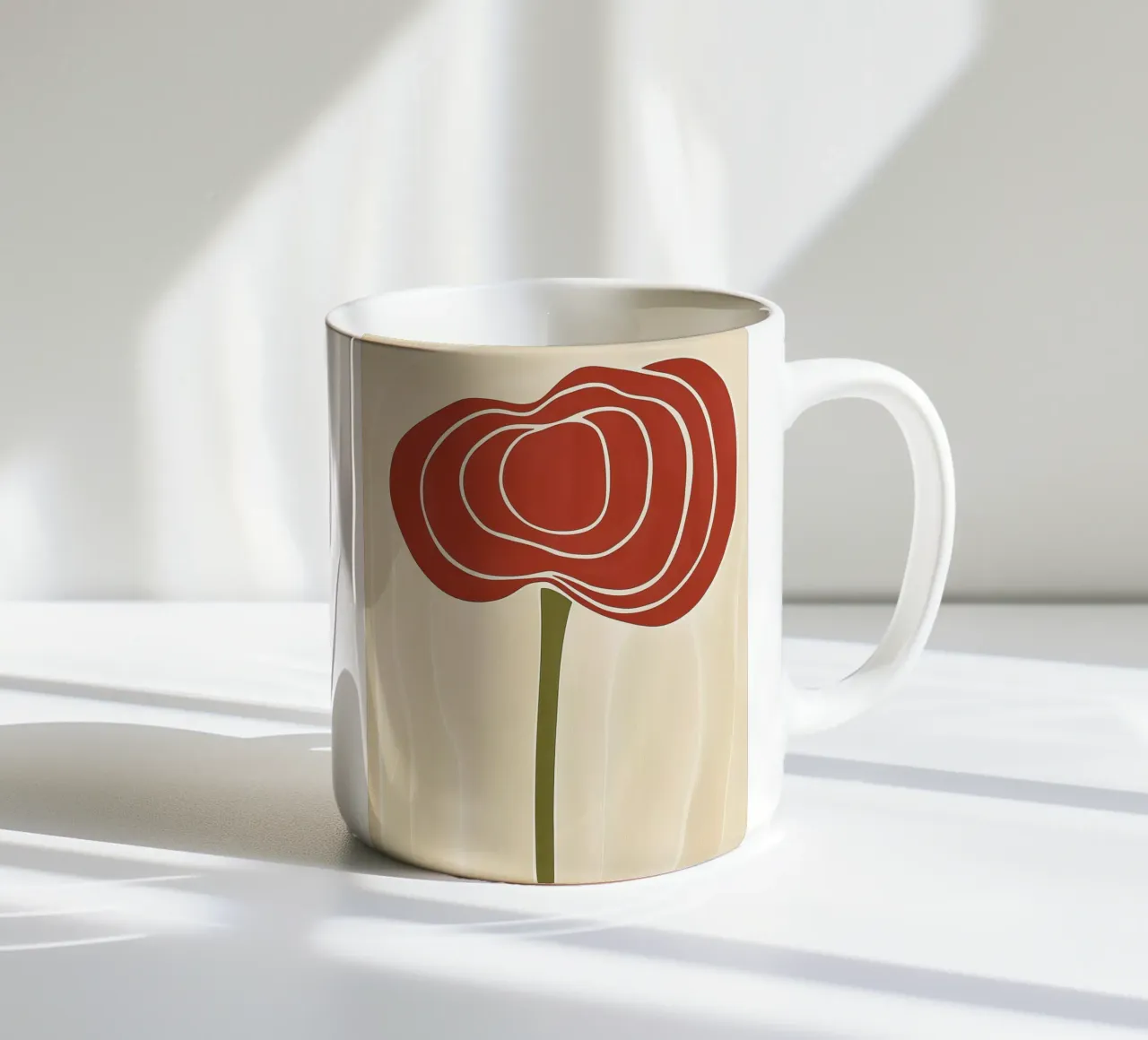 Fiore rosso astratto tazza in ceramica da Imagine