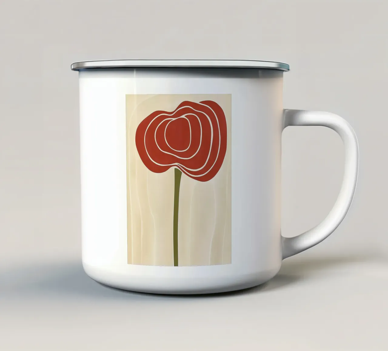 Fiore rosso astratto tazza in smalto da Imagine