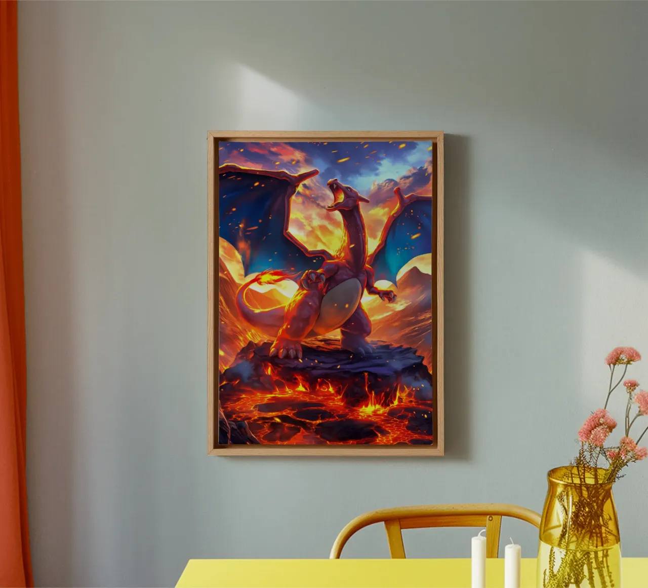 Pokemon Charizard tela con Cornice a cassetta da Stellar Creative