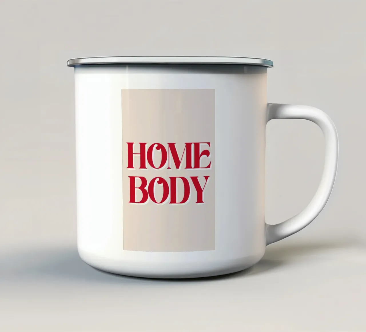 tipografia in grassetto homebody tazza in smalto da The Art Club
