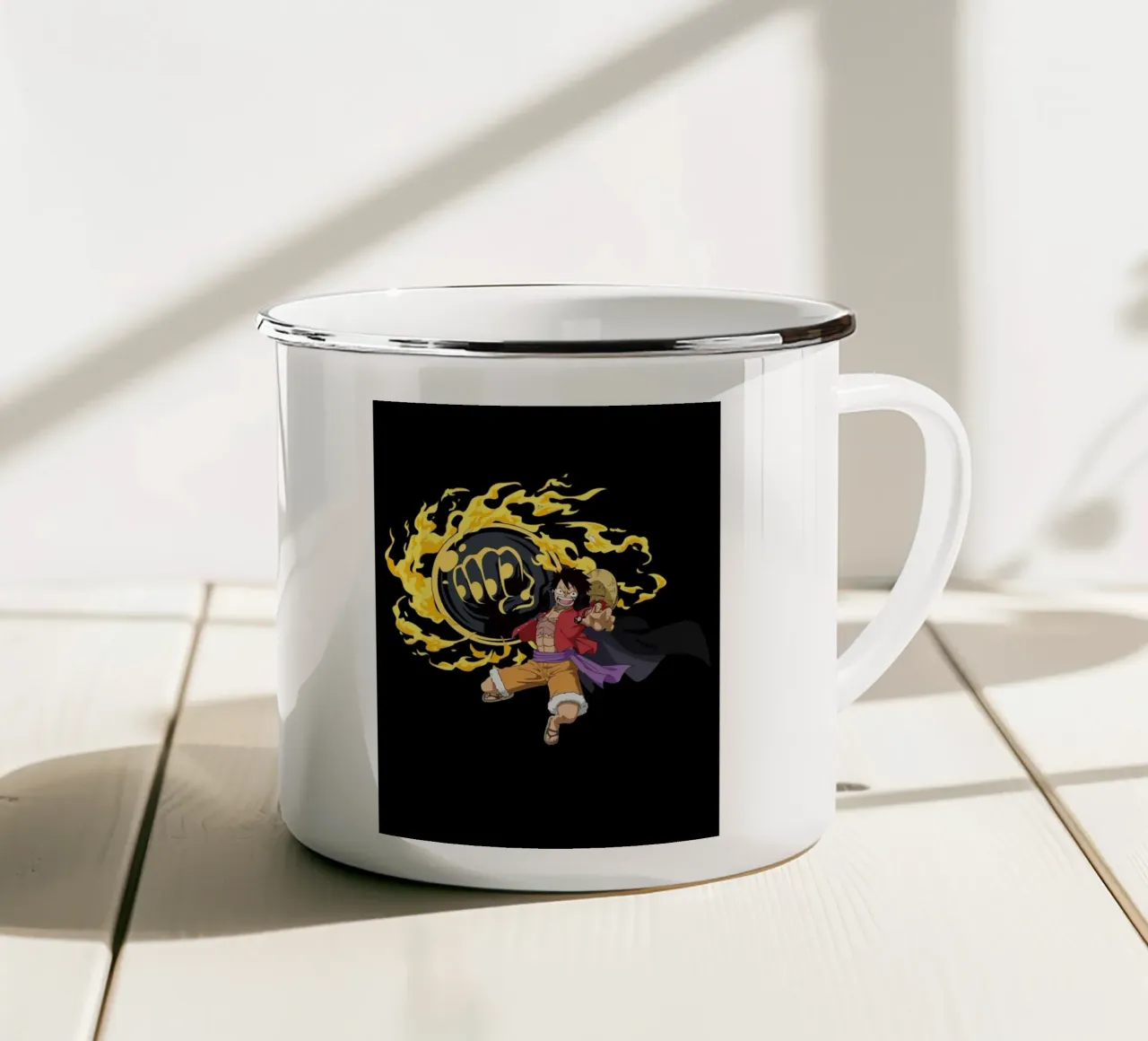 Monkey D Luffy tazza in smalto da Dumery Art