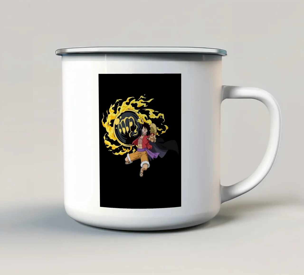 Monkey D Luffy tazza in smalto da Dumery Art