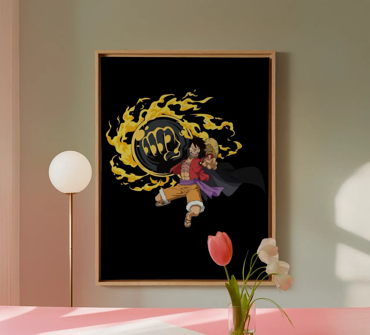 Monkey D Luffy canvas with Floater frame by Dumery Art