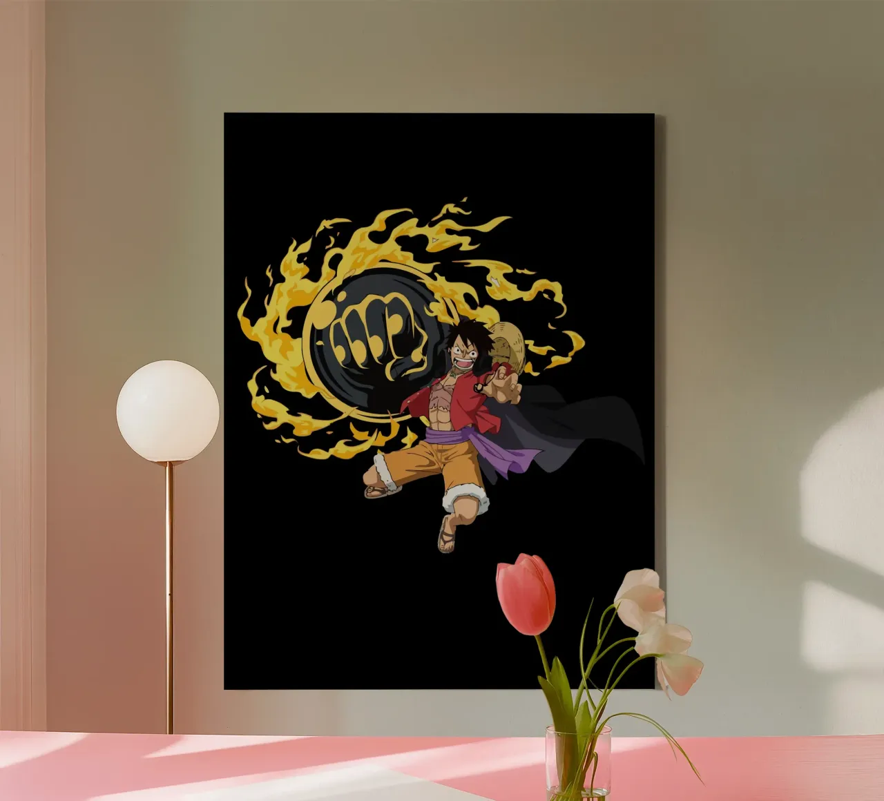 Monkey D Luffy canvas with Floater frame by Dumery Art