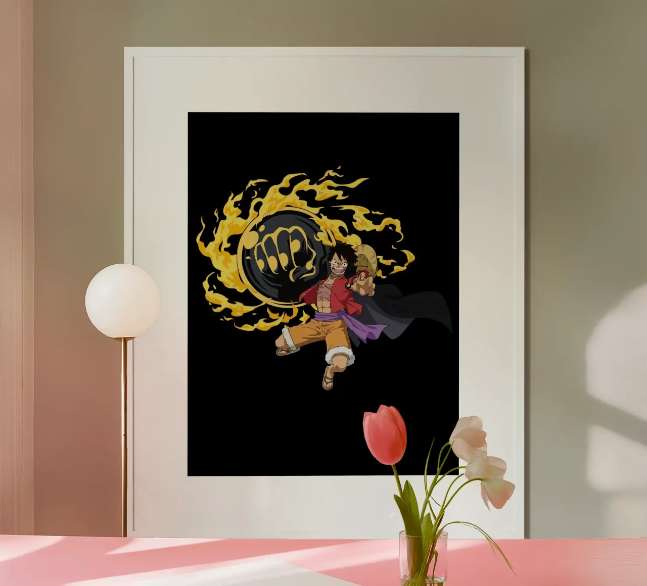 Monkey D Luffy poster con telaio in legno da Dumery Art