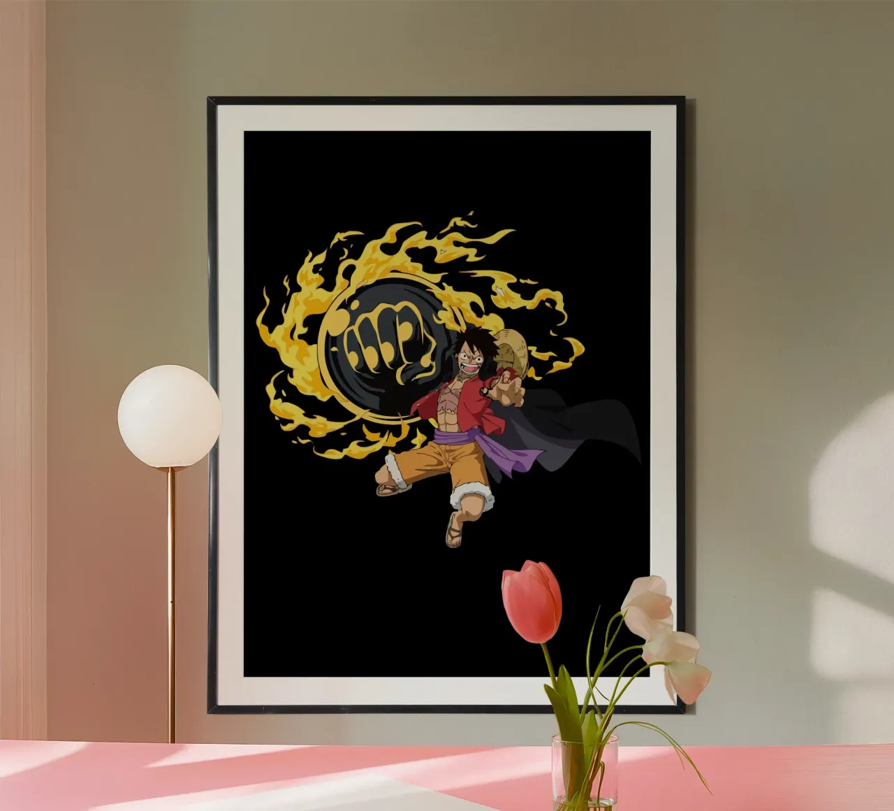 Monkey D Luffy poster con telaio in legno da Dumery Art