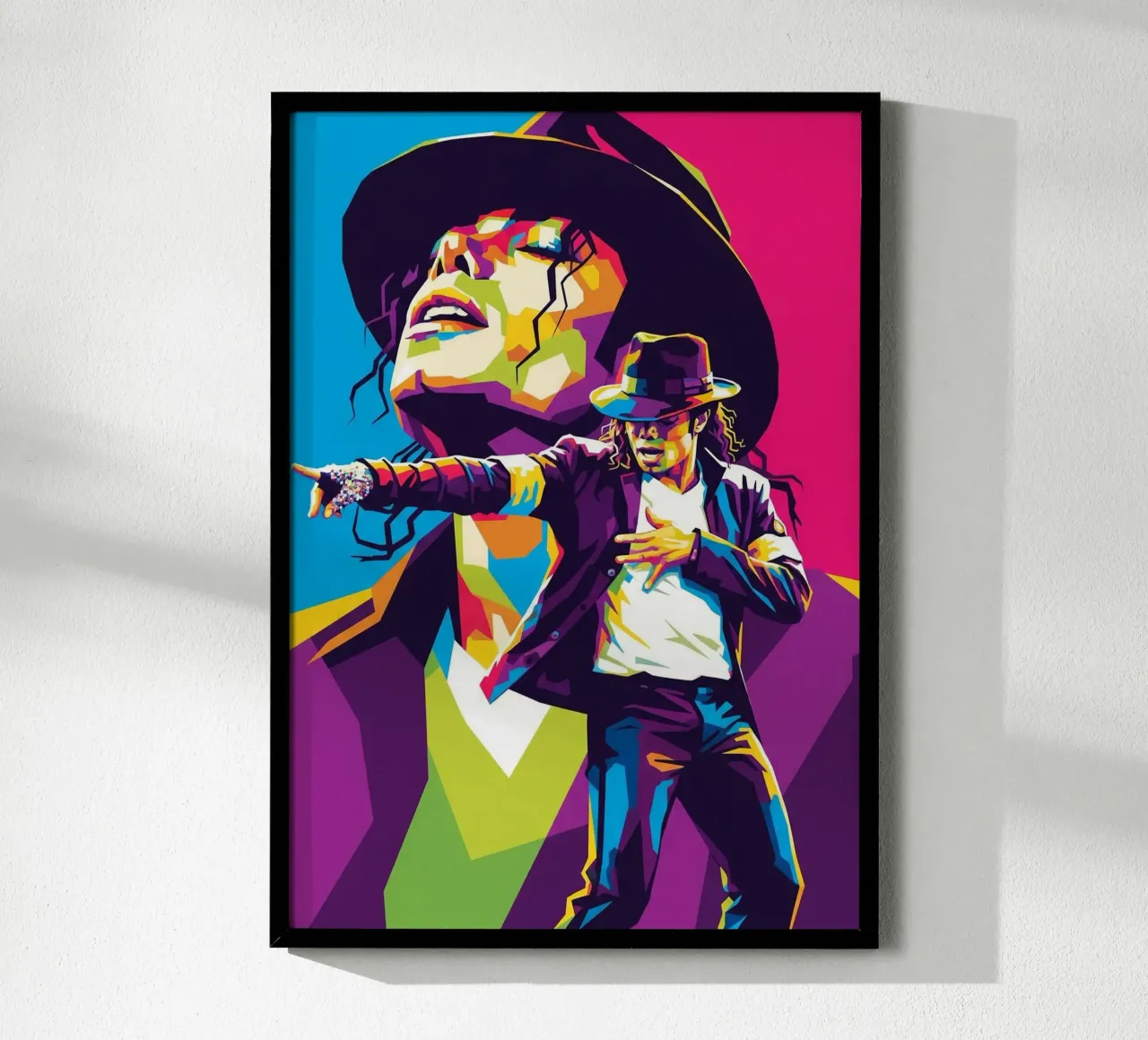 Spettacolo di Michael Jackson poster con telaio in legno da Hantamrata