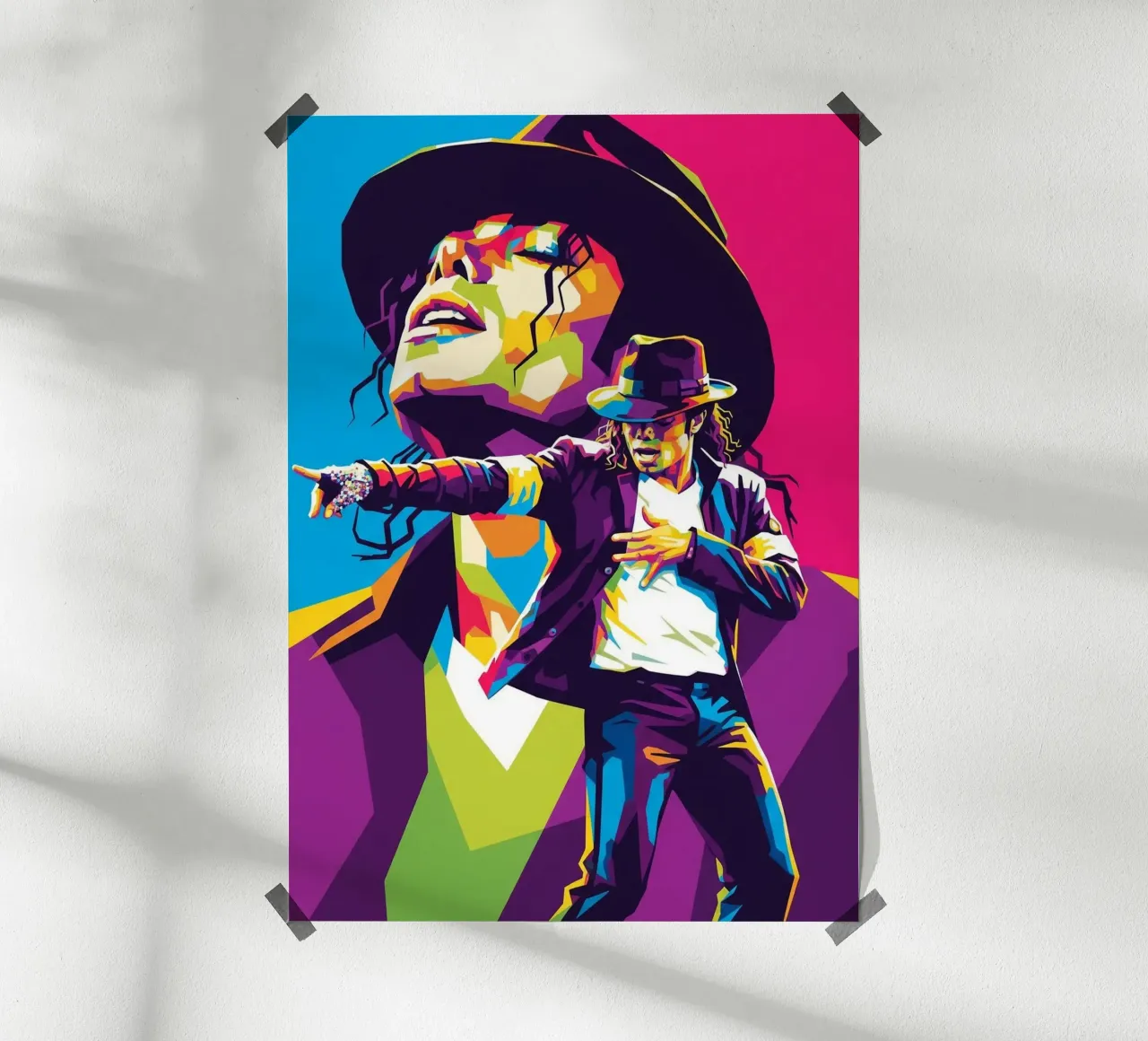 Spettacolo di Michael Jackson poster con telaio in legno da Hantamrata