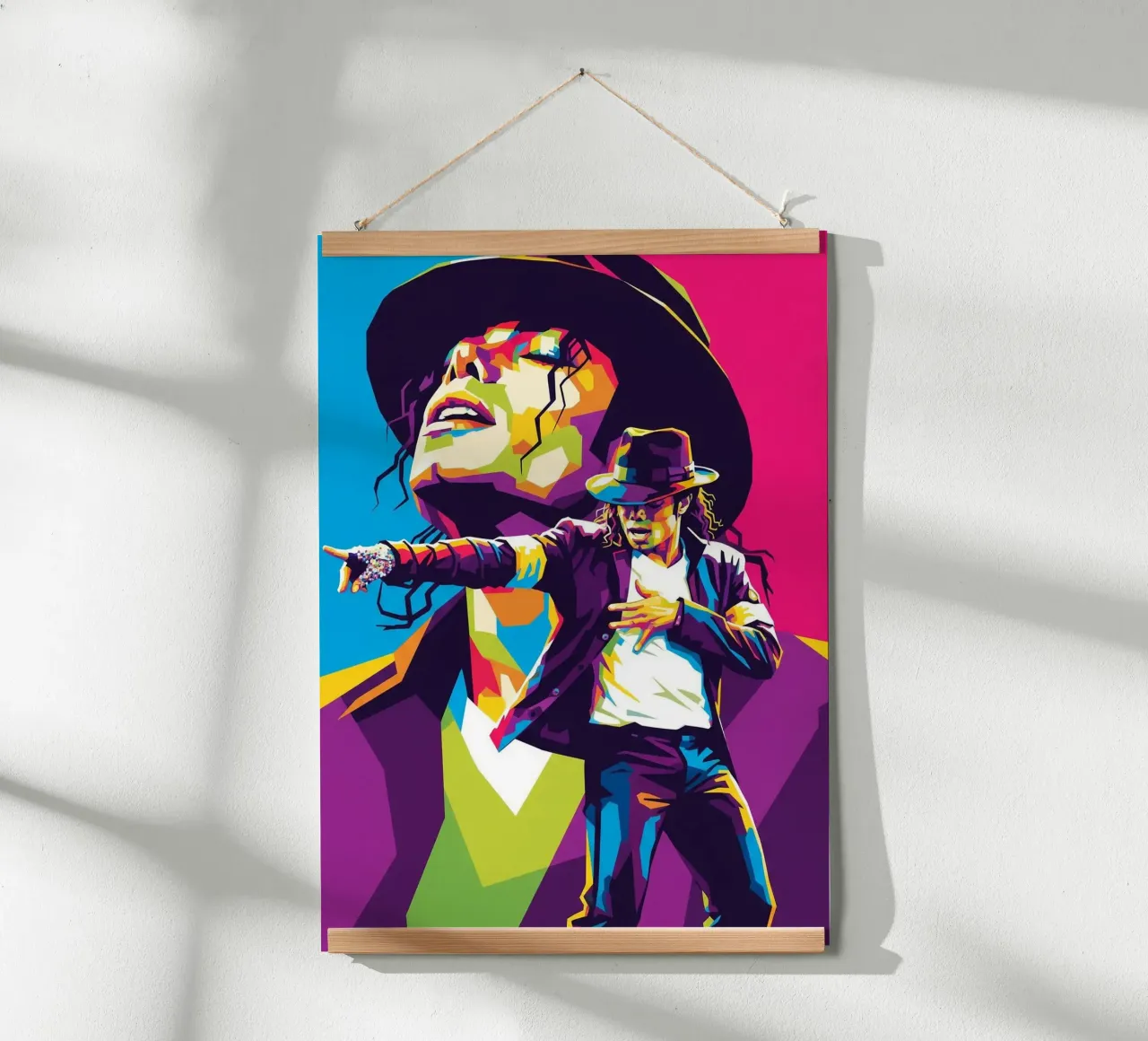 Spettacolo di Michael Jackson poster con telaio in legno da Hantamrata