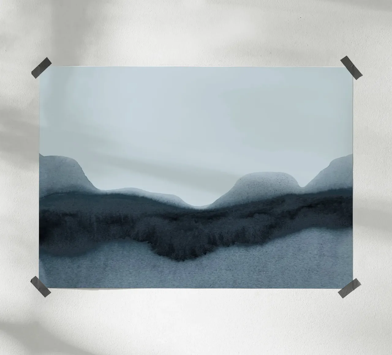 abstract moody landscape poster con telaio in legno da IRIS LEHNHARDT FINE ART