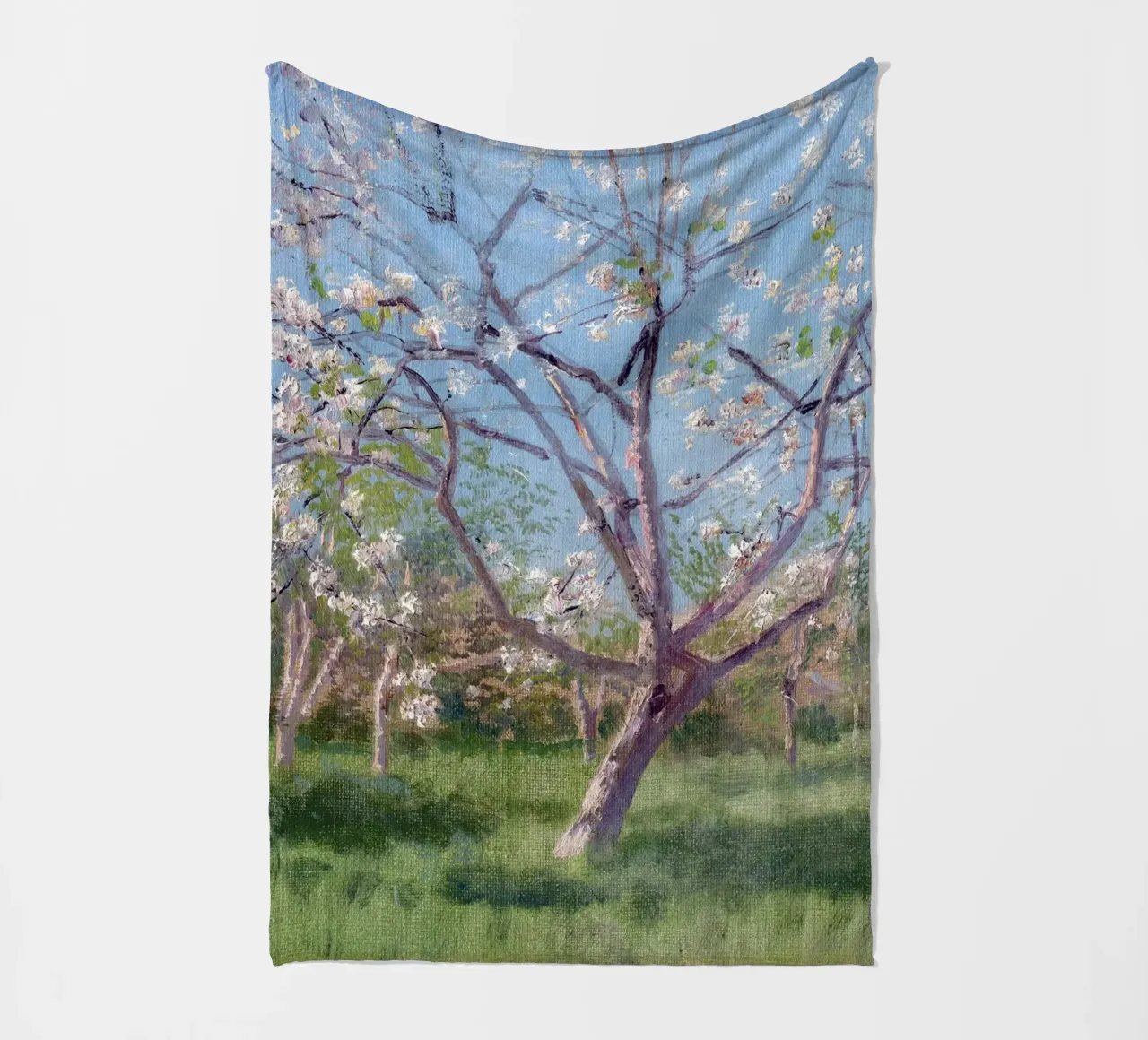 Study of Blooming Trees in an Orchard coperta in pile da apoloprints