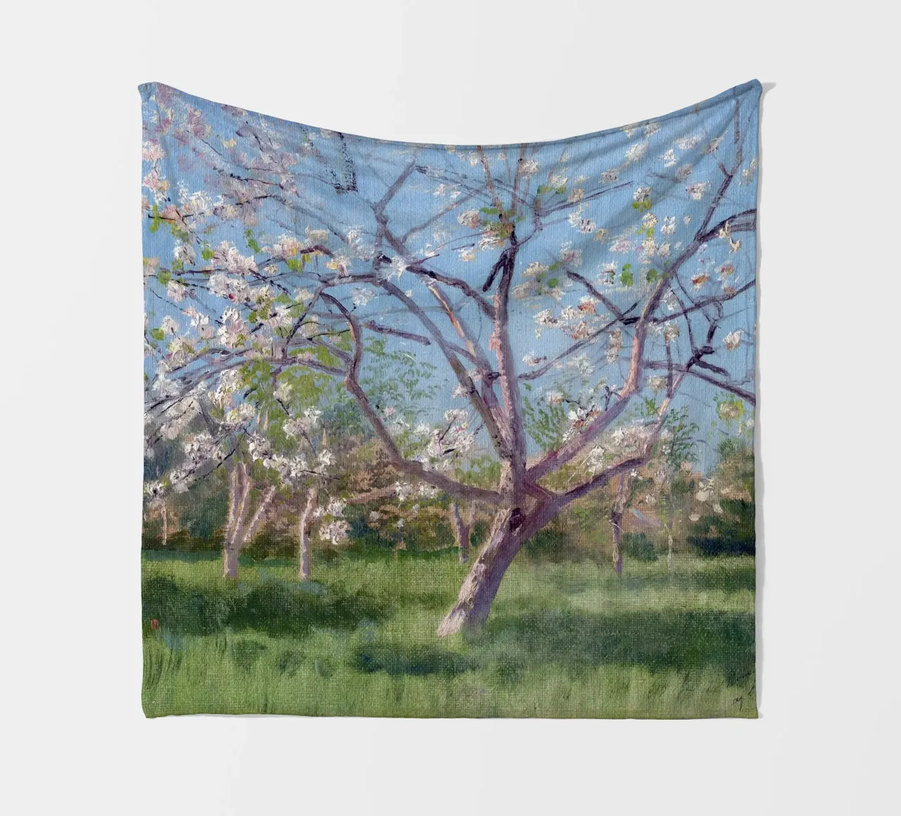 Study of Blooming Trees in an Orchard coperta in pile da apoloprints