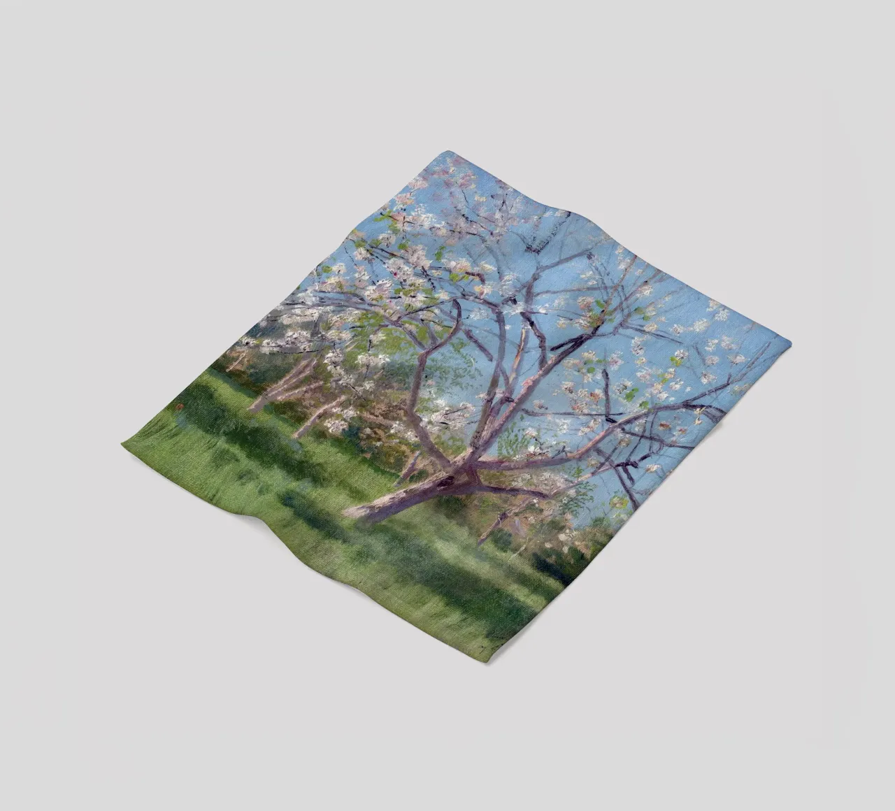Study of Blooming Trees in an Orchard coperta in pile da apoloprints
