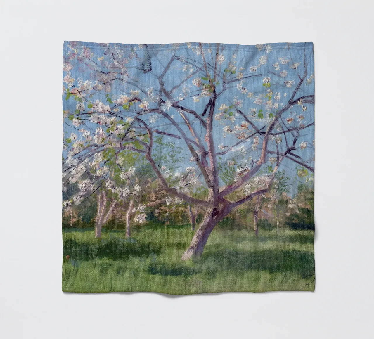 Study of Blooming Trees in an Orchard coperta in pile da apoloprints