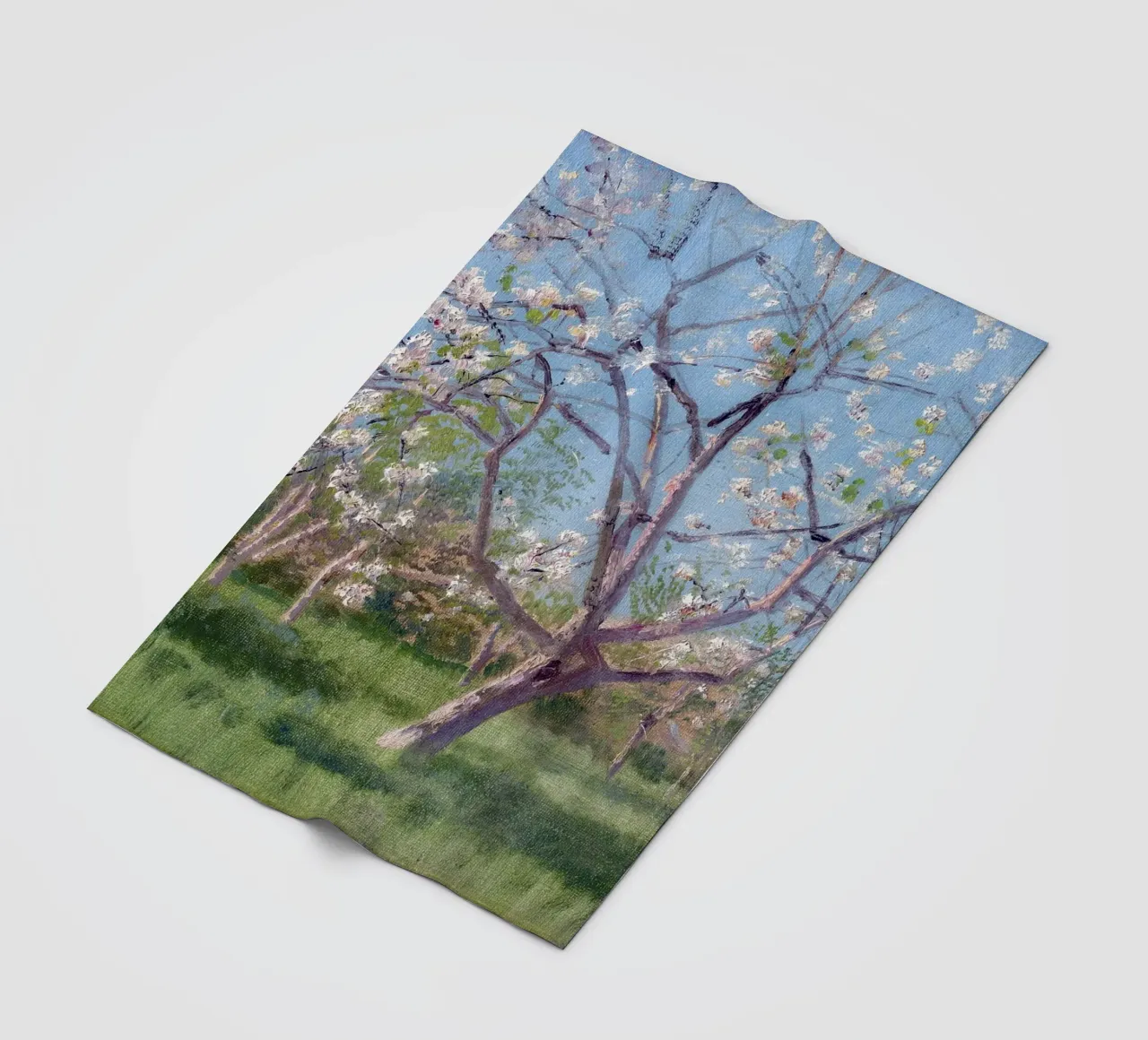 Study of Blooming Trees in an Orchard coperta in pile da apoloprints