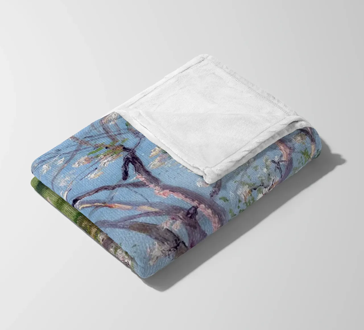 Study of Blooming Trees in an Orchard coperta in pile da apoloprints