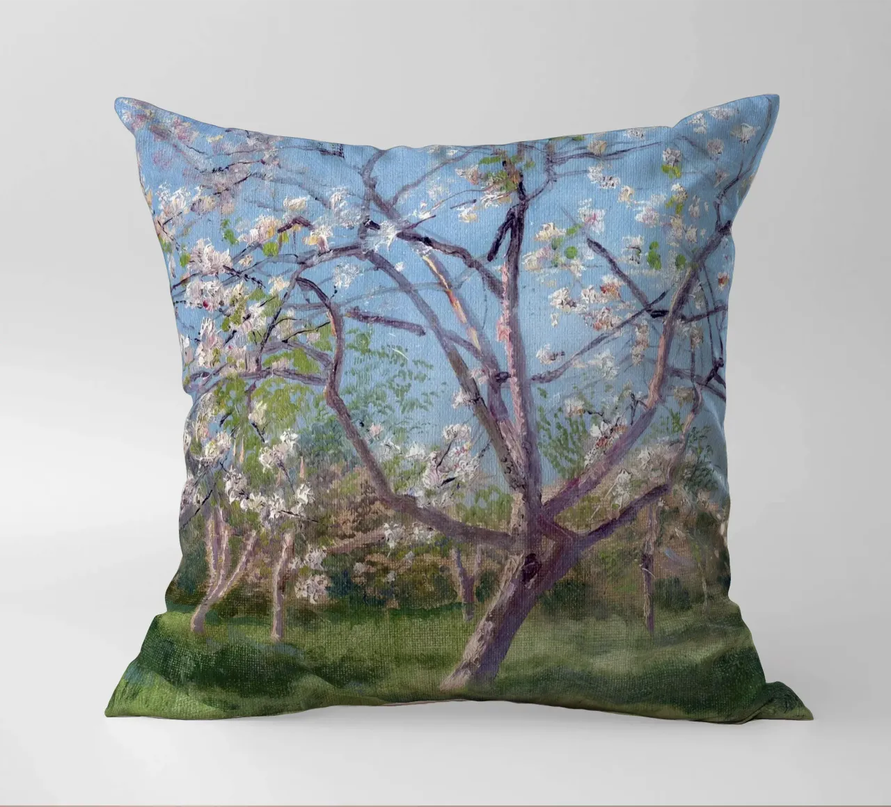 Study of Blooming Trees in an Orchard cuscino da apoloprints
