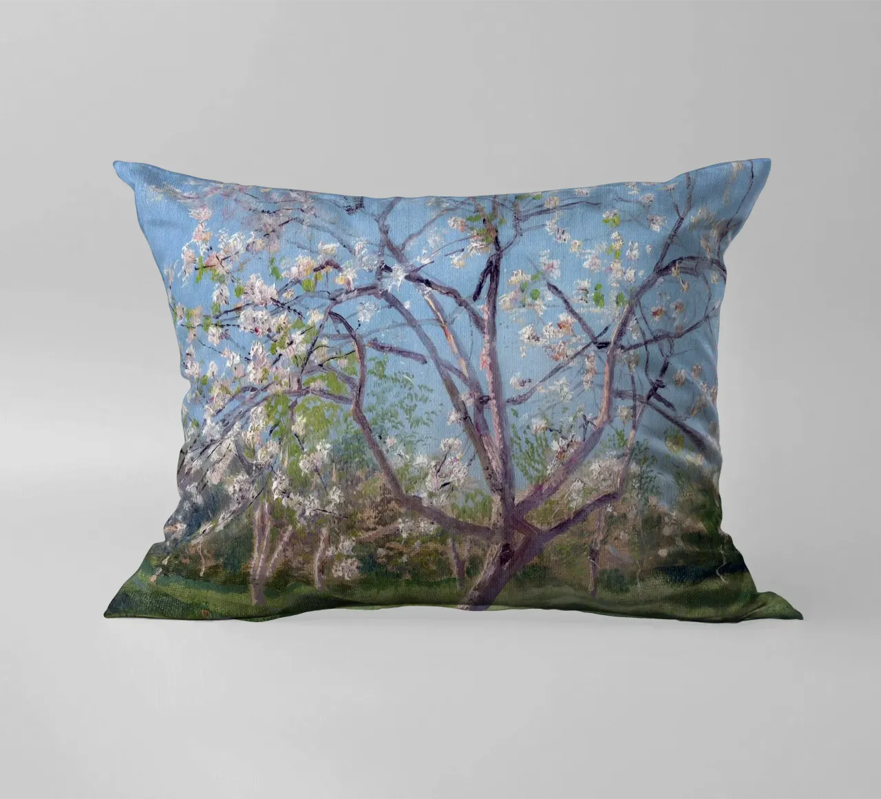 Study of Blooming Trees in an Orchard cuscino da apoloprints
