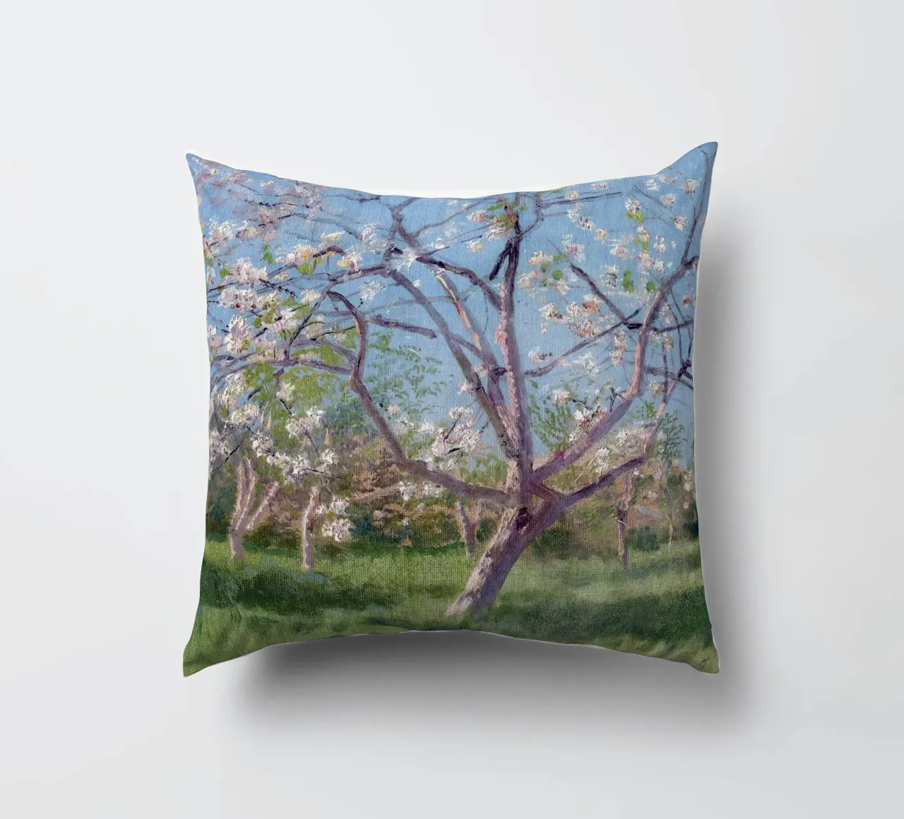 Study of Blooming Trees in an Orchard cuscino da apoloprints
