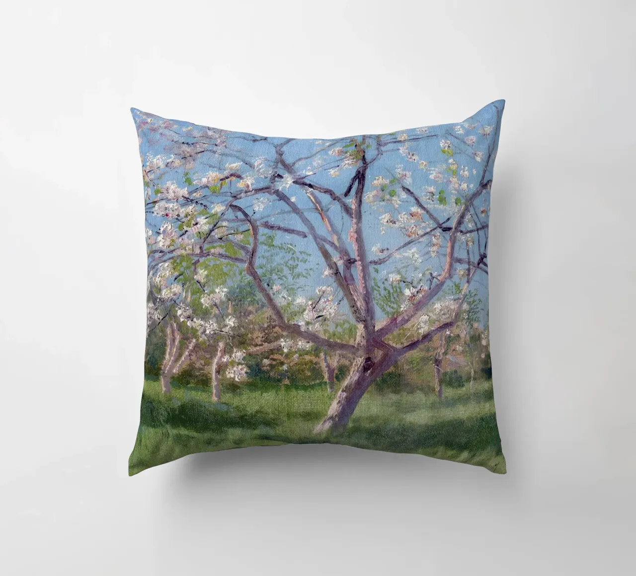 Study of Blooming Trees in an Orchard cuscino da apoloprints