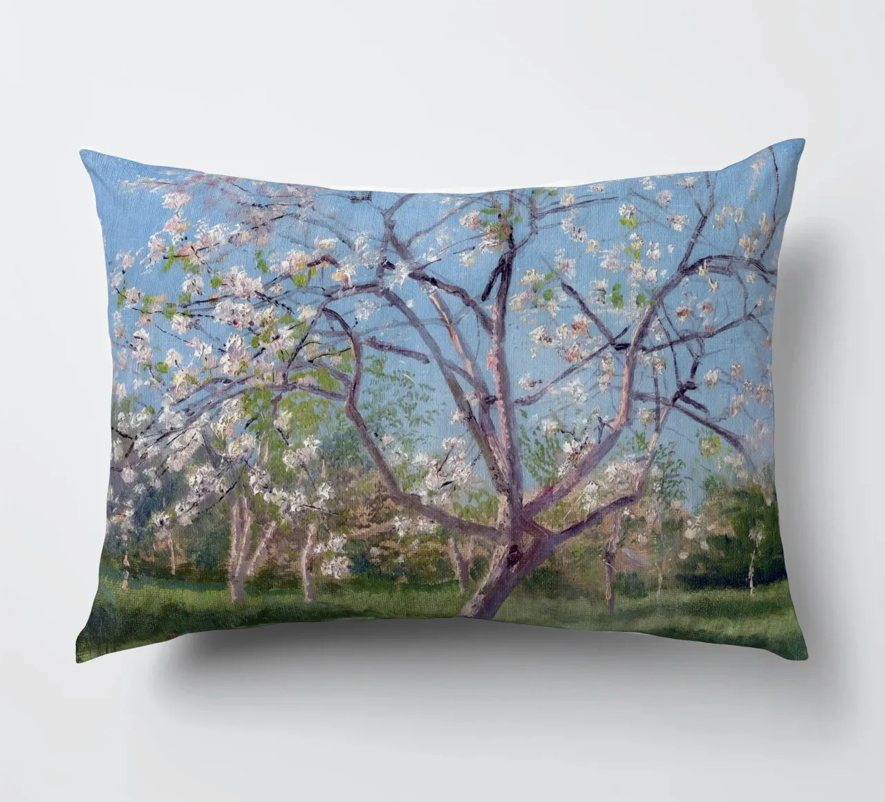 Study of Blooming Trees in an Orchard cuscino da apoloprints
