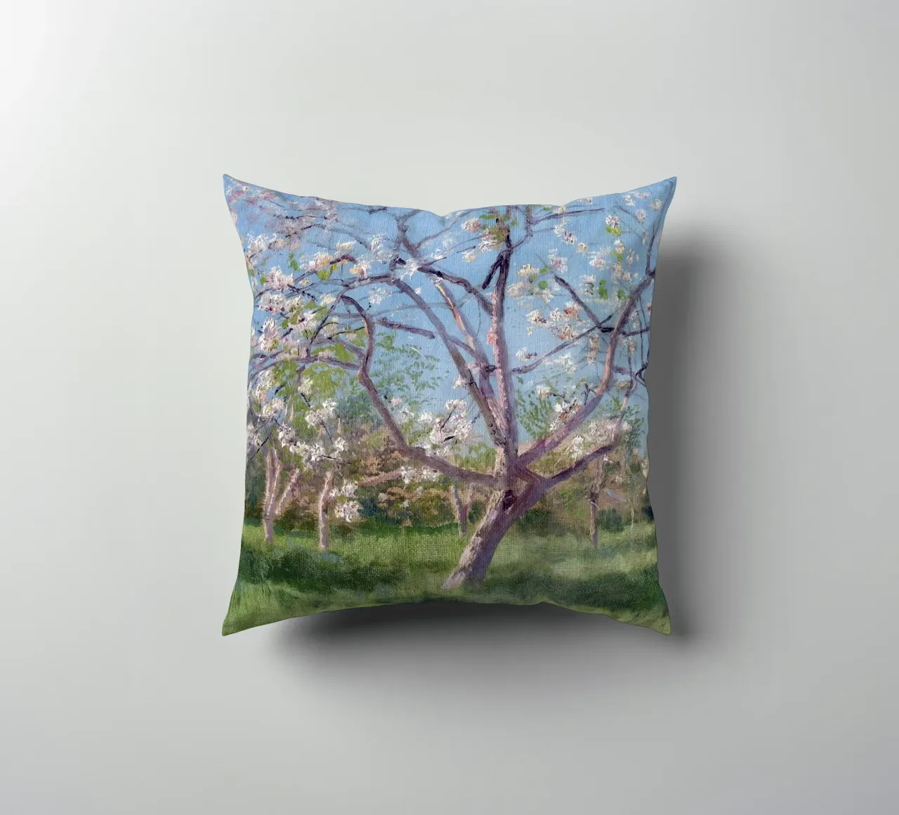 Study of Blooming Trees in an Orchard cuscino da apoloprints
