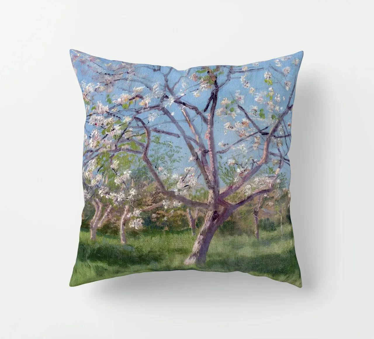 Study of Blooming Trees in an Orchard cuscino da apoloprints