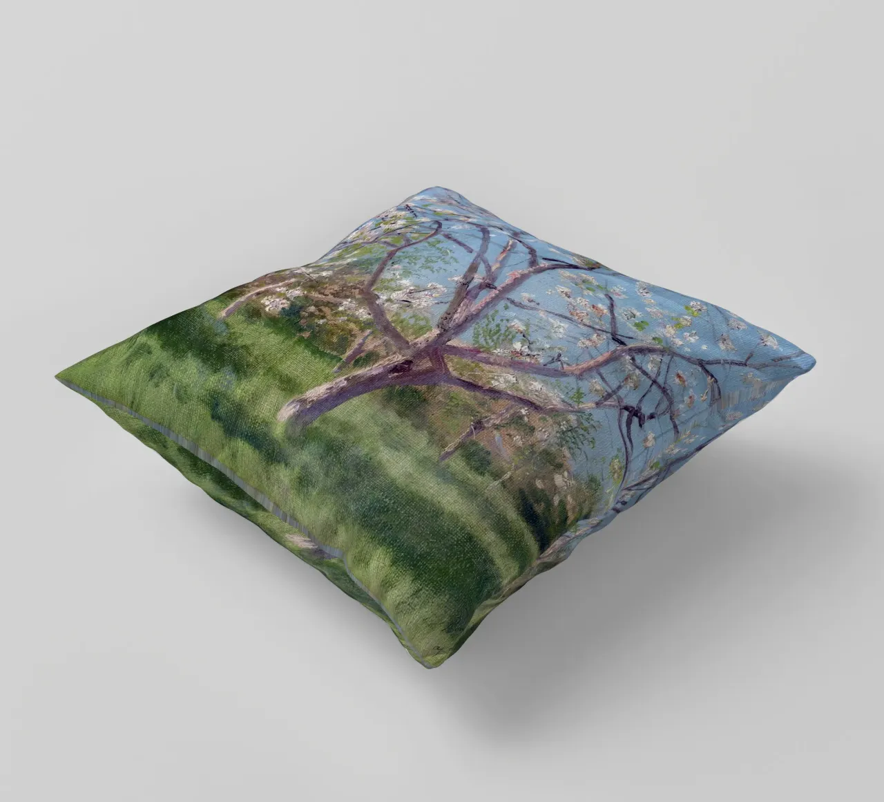 Study of Blooming Trees in an Orchard cuscino da apoloprints