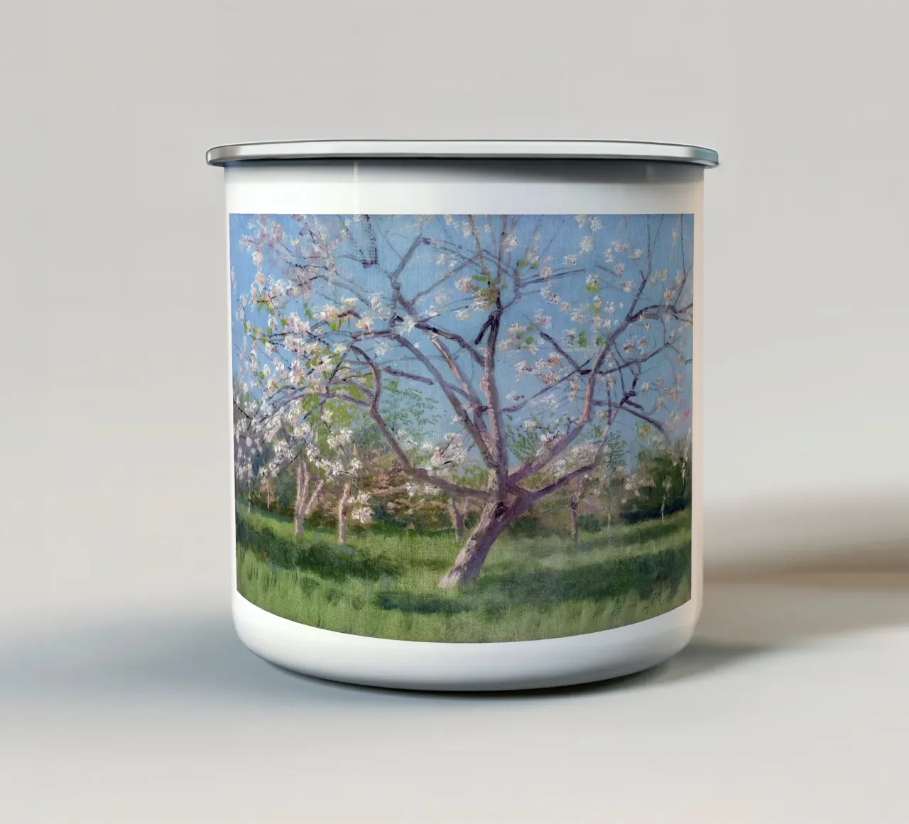 Study of Blooming Trees in an Orchard tazza in smalto da apoloprints