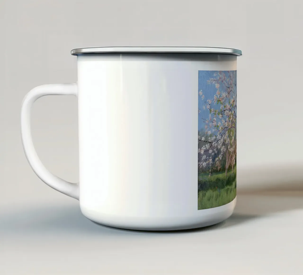 Study of Blooming Trees in an Orchard tazza in smalto da apoloprints