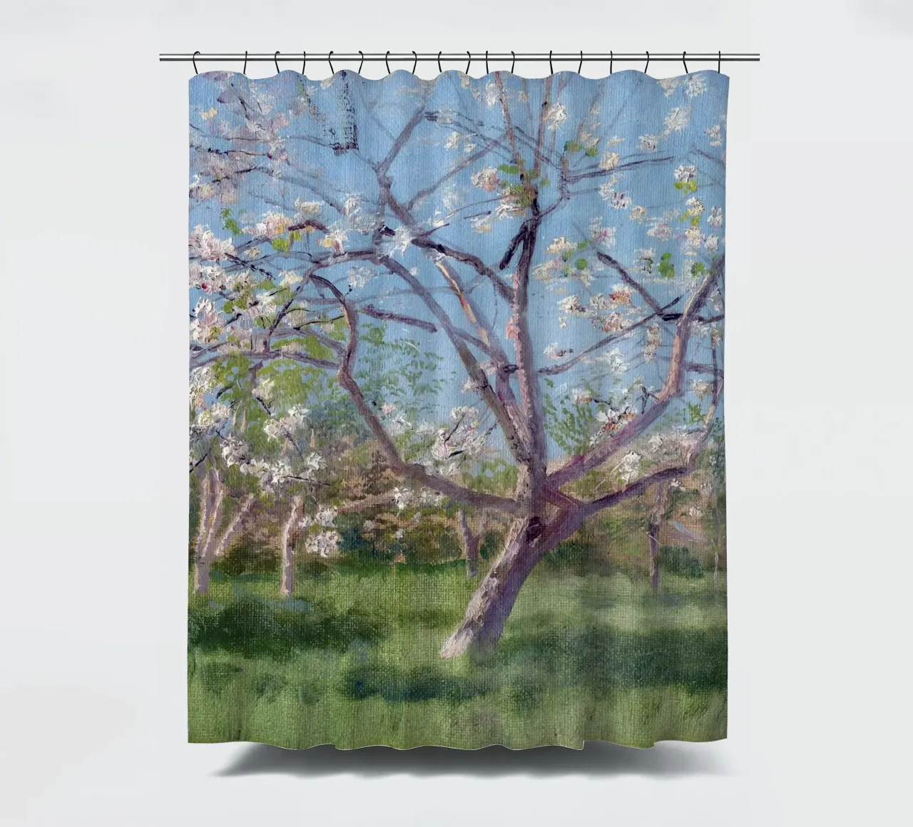 Study of Blooming Trees in an Orchard tenda da doccia da apoloprints