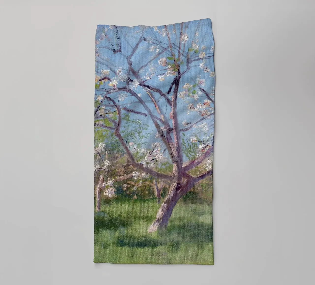 Study of Blooming Trees in an Orchard asciugamano da bagno da apoloprints