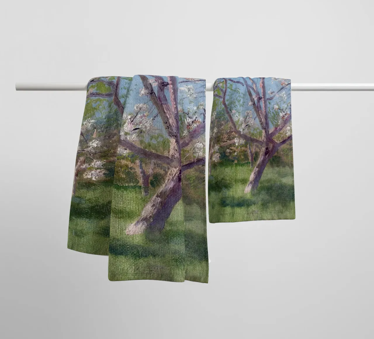 Study of Blooming Trees in an Orchard asciugamano da bagno da apoloprints