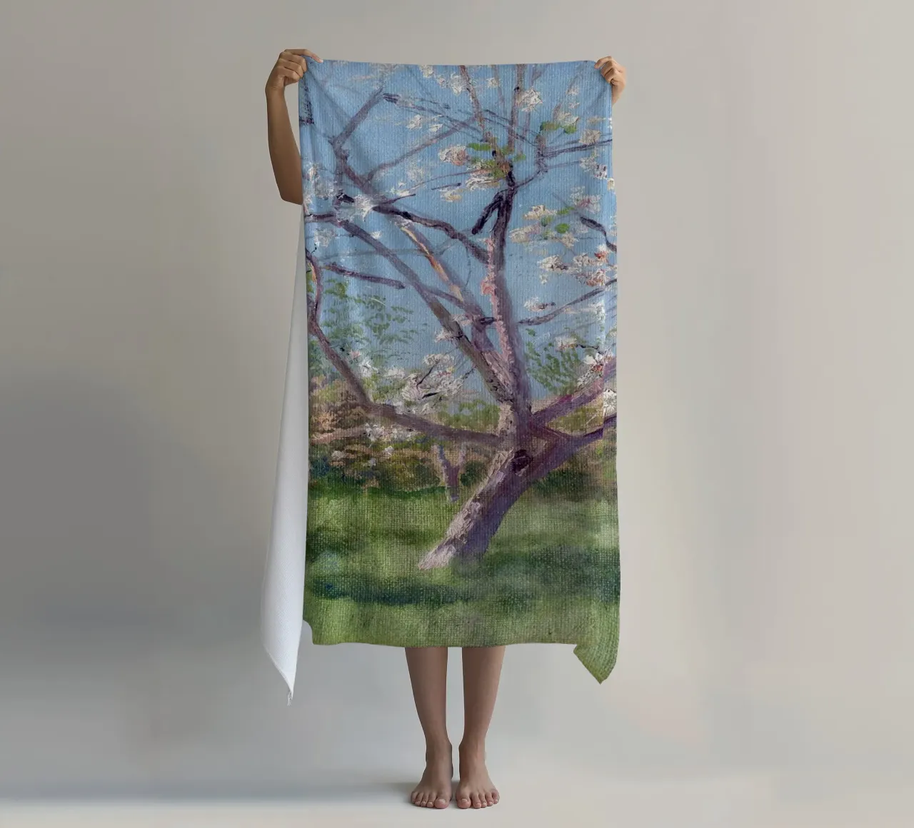 Study of Blooming Trees in an Orchard telo mare da apoloprints