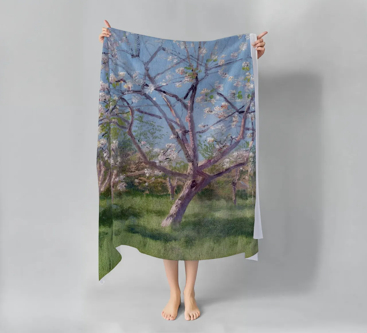 Study of Blooming Trees in an Orchard telo mare da apoloprints