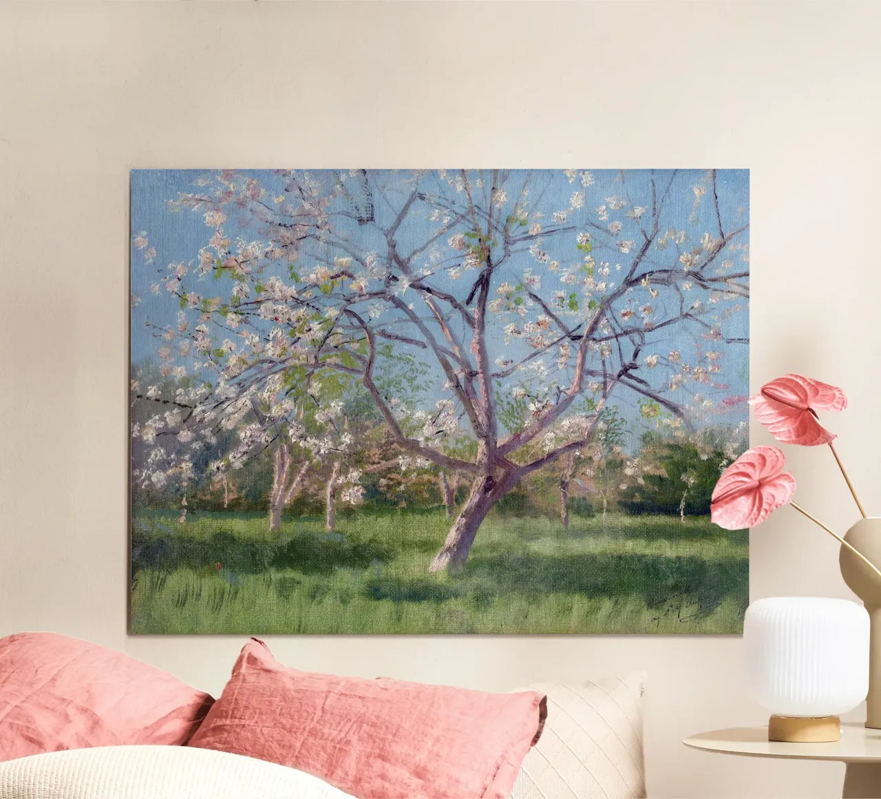 Study of Blooming Trees in an Orchard carta hahnemühle da apoloprints