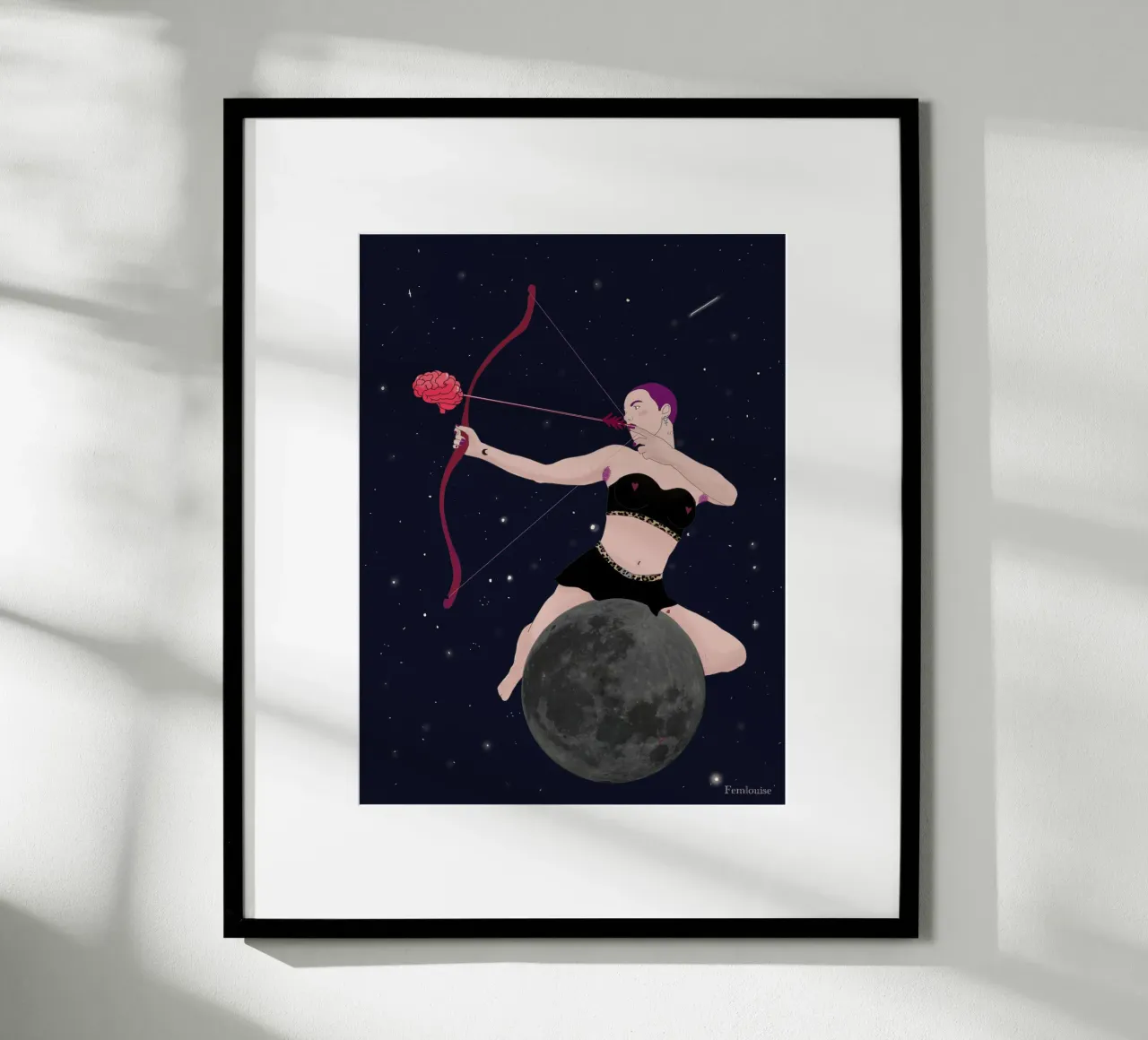 Between Stars & Resistance poster con telaio in alluminio da Femlouise.illustrations