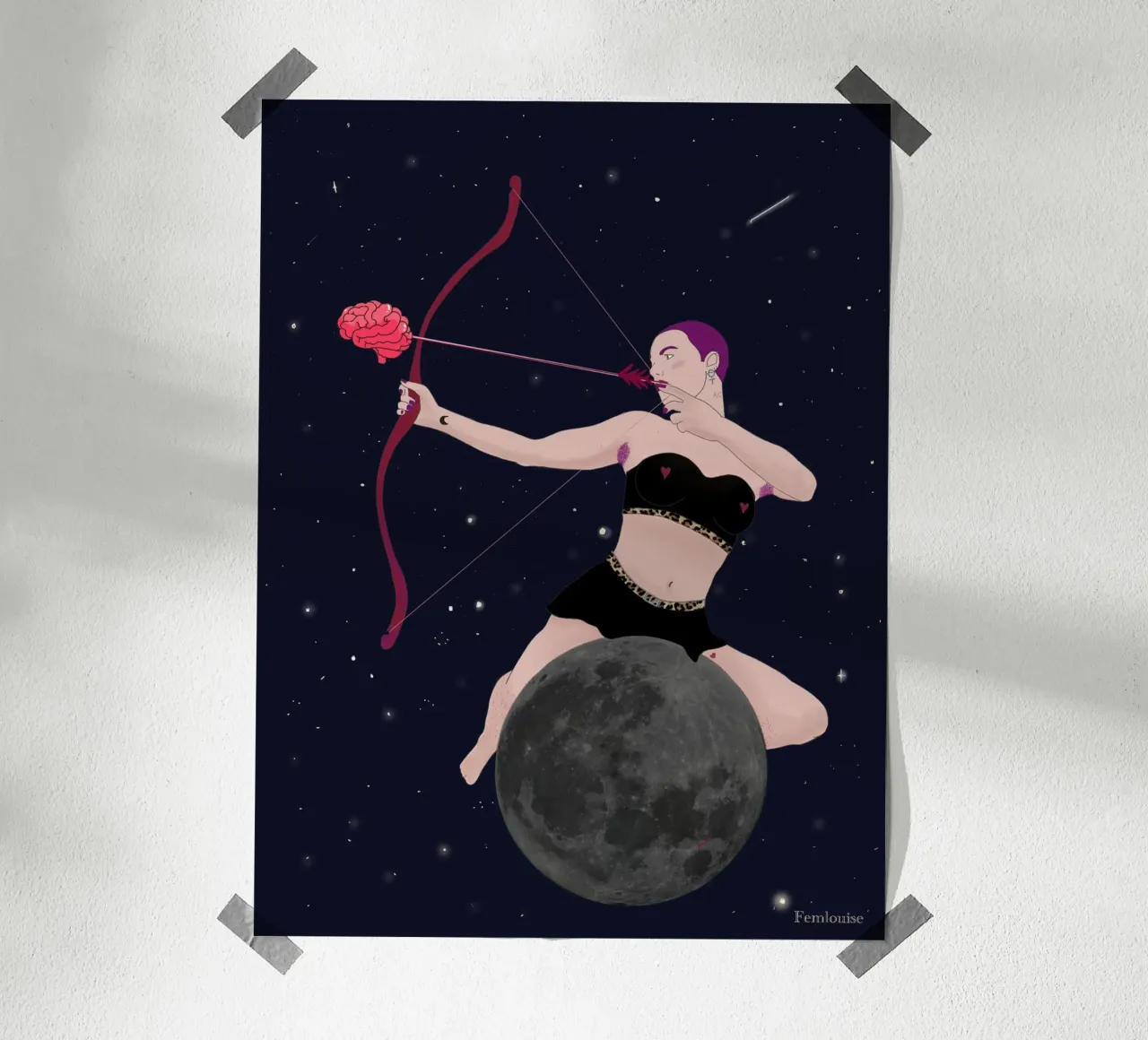 Between Stars & Resistance poster con telaio in alluminio da Femlouise.illustrations