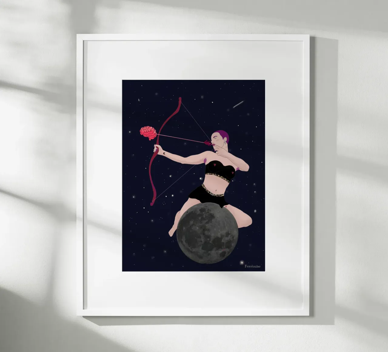 Between Stars & Resistance poster con telaio in alluminio da Femlouise.illustrations
