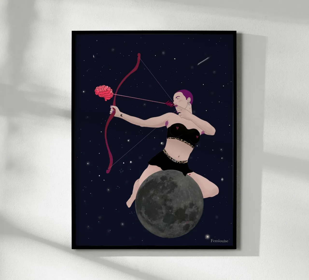 Between Stars & Resistance poster con telaio in alluminio da Femlouise.illustrations
