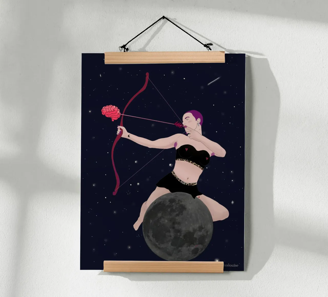 Between Stars & Resistance poster con telaio in alluminio da Femlouise.illustrations