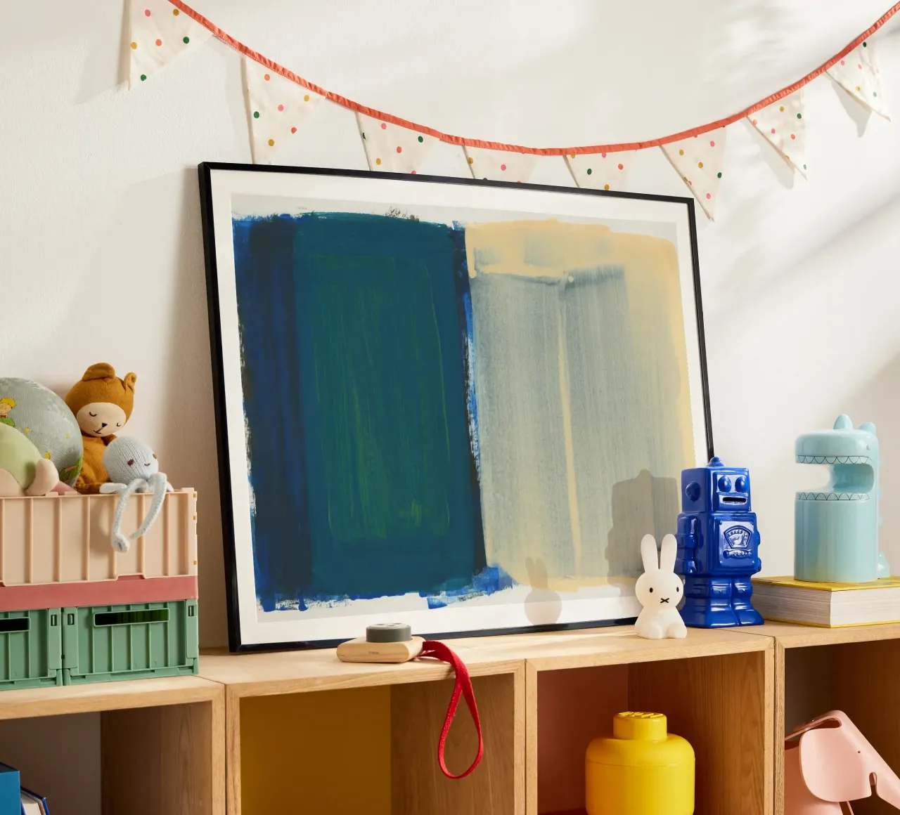 green blue yellow layers poster con telaio in plastica da IRIS LEHNHARDT FINE ART